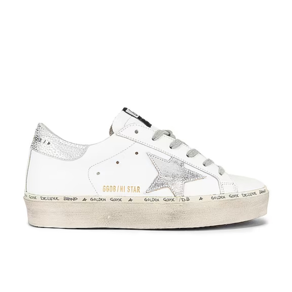 Golden Goose Hi Star White & Silver 39